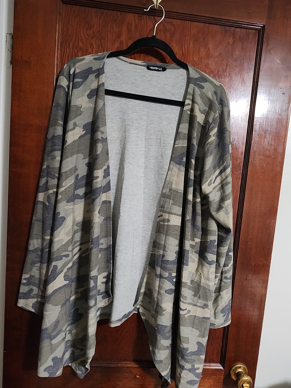 NWOT Heimish USA Camo Open Front Draped Cardigan Plus Size 2X Lightweight